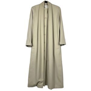 Vintage Jaeger Wool Cashmere Collarless Cream Trench Coat - Women’s 6